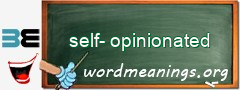 WordMeaning blackboard for self-opinionated